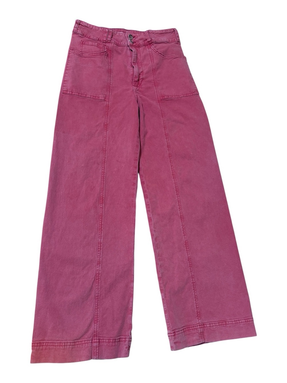 Pilcro High-Rise Wide-Leg Jeans in red - Picture 2 of 7
